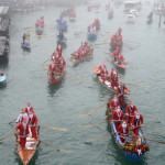 Santa Rowing in Venice