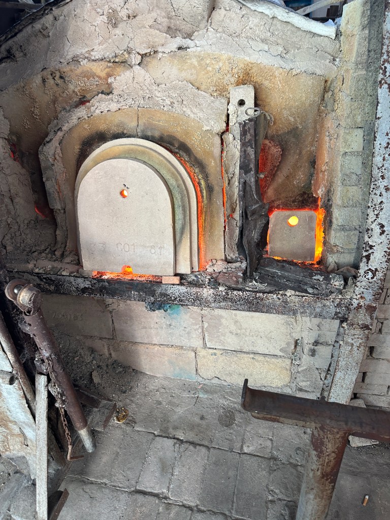 Classic Murano Glass Furnace burning at somewhere about 800C